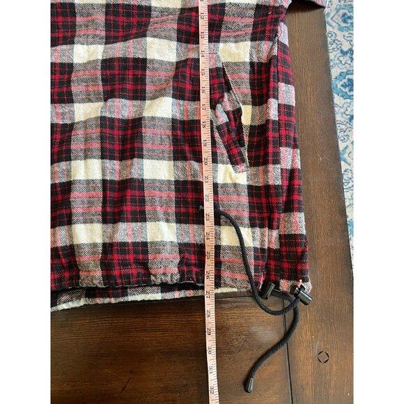 Vintage Casual Corner Plaid Hooded Quarter Zip Pullover Jacket Shacket Flannel L - Picture 9 of 9